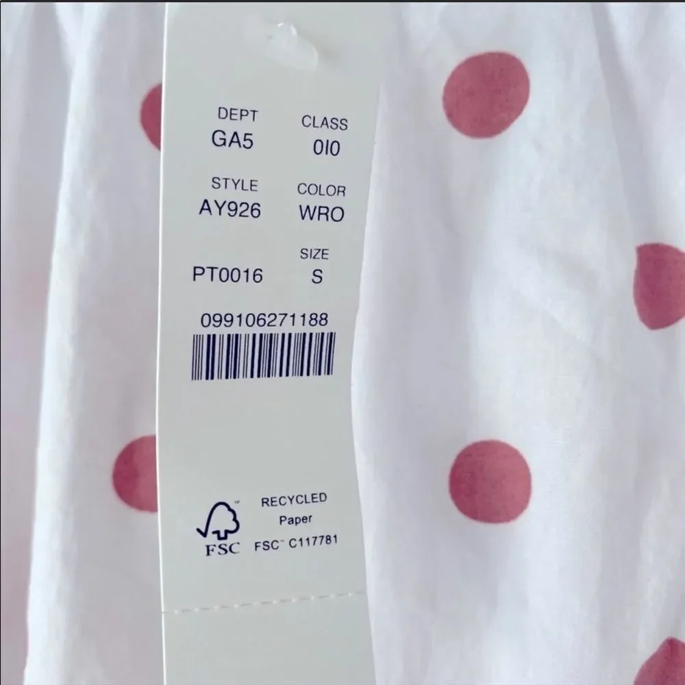J.Crew White Rose Dot Side-Slit Maxi Skirt | Cotton Poplin | Size Small | New